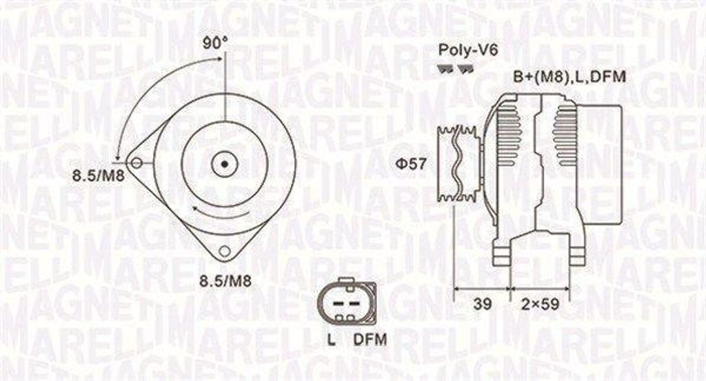 MAGNETI MARELLI 063732002010 Lichtmaschine Generator LiMa 140A 12V für AUDI A4 Avant (8ED, B7) A4 Limousine (8EC, B7) A4 Cabrio (8H7, B6, 8HE, B7)