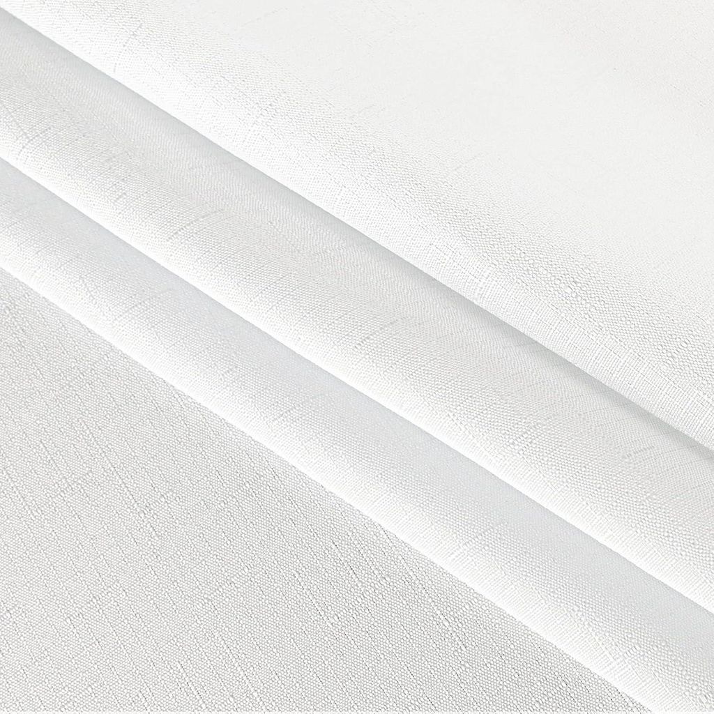 Tischdecke, minimalart Tischdecke aus Polyester mit Lotus-Effekt, 150 cm, Leinenimitat, wasserabweisend, waschbar, rund, weiß, Tischwäsche für E...