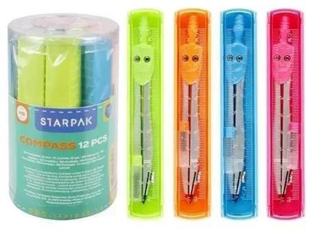 Metallzirkel mit Lineal, verschiedene Ausführungen – STARPAK