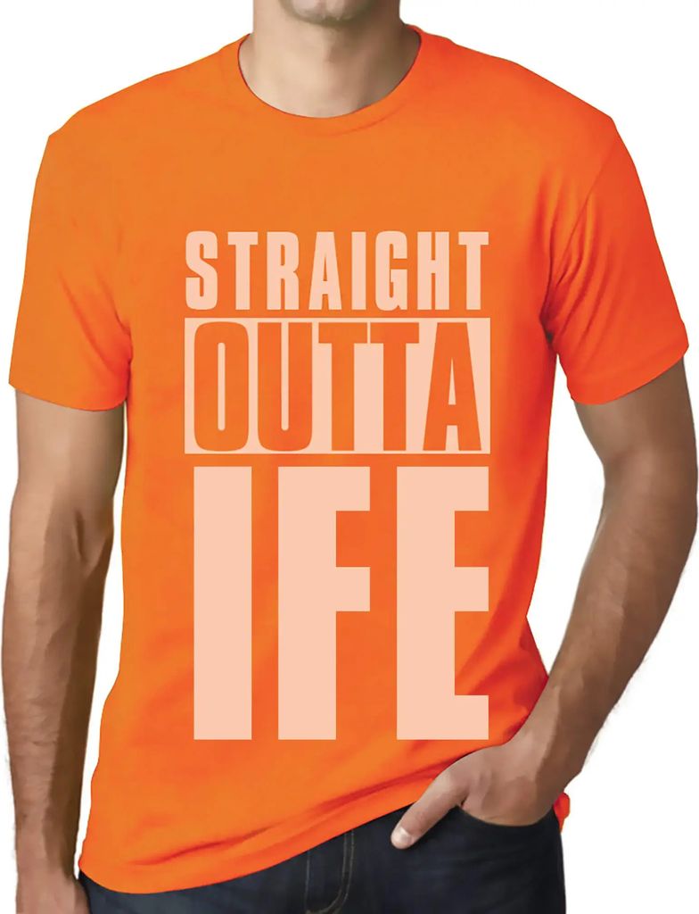 Herren Grafik T-Shirt Direkt aus dem Ife – Straight Outta Ife – Öko-Verantwortlich Vintage Jahrgang Kurzarm Lustige Druck Geburtstag Geschenk ...