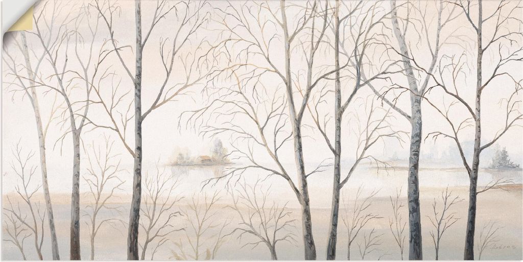 ARTland Wandbild, selbstklebend Seeufer am Wald I Größe: 40x20 cm