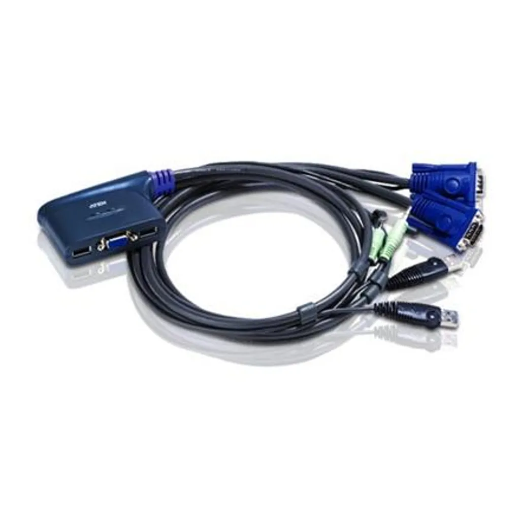 ATEN CS62U Commutateur KVM USB 2 Ports avec Audio et Câbles de 1,8m