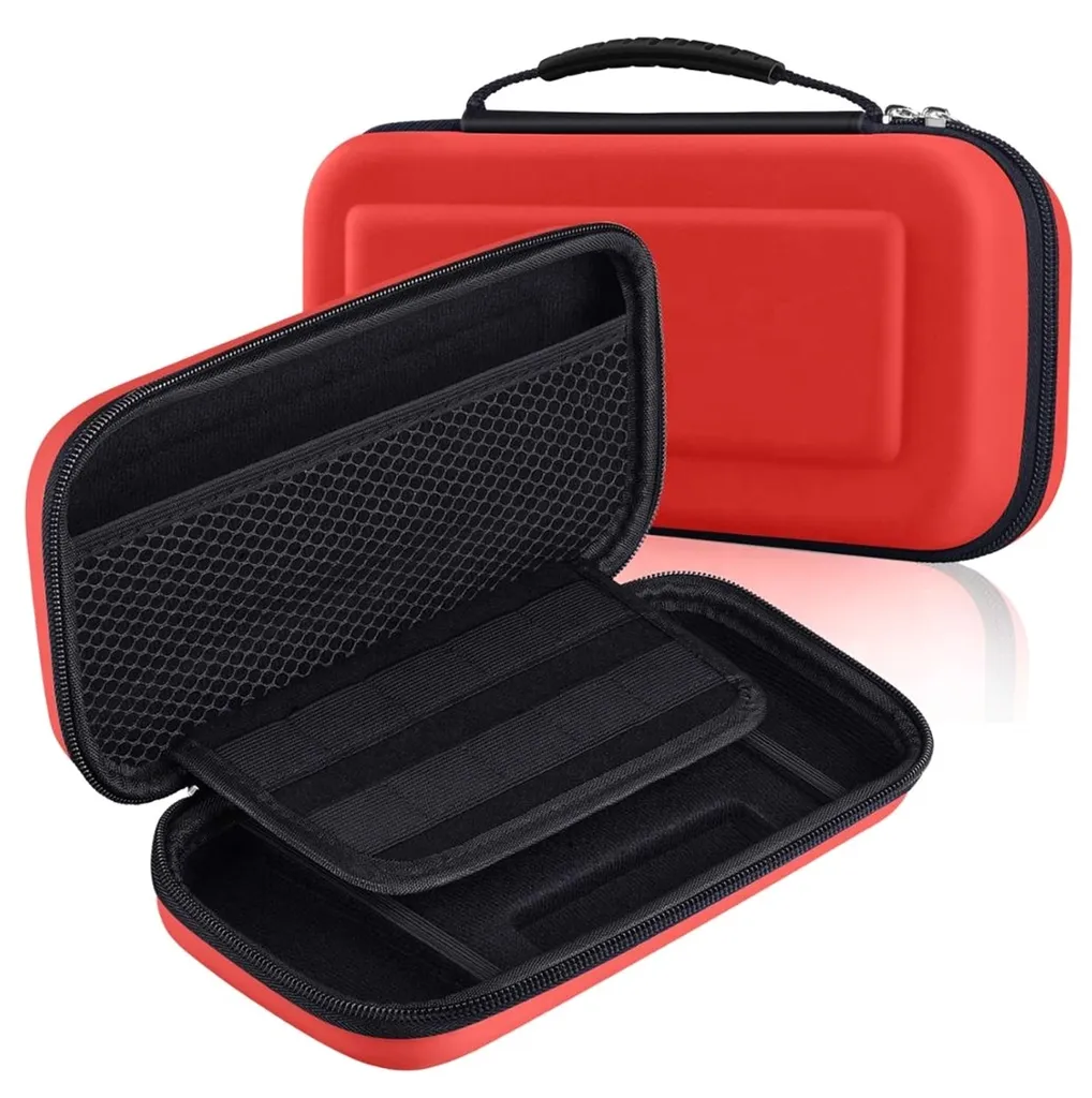 Housse Nintendo Switch anti-choc, étui de rangement rouge avec poche