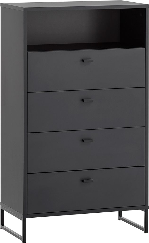 Flur Highboard JULBACH-80 in schwarzmatt, B/H/T: ca. 60,2/103,9/33,05 cm