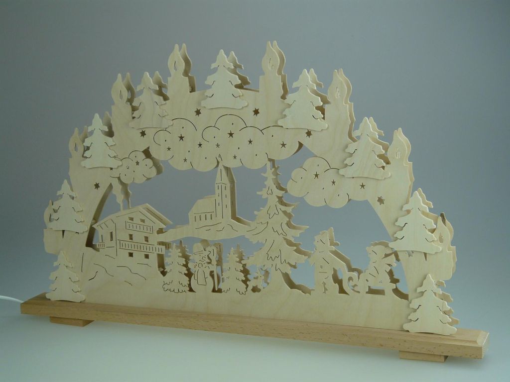 Original Erzgebirgischer Marken Schwibbogen Lichterbogen 70 x 43 cm S70-0_27