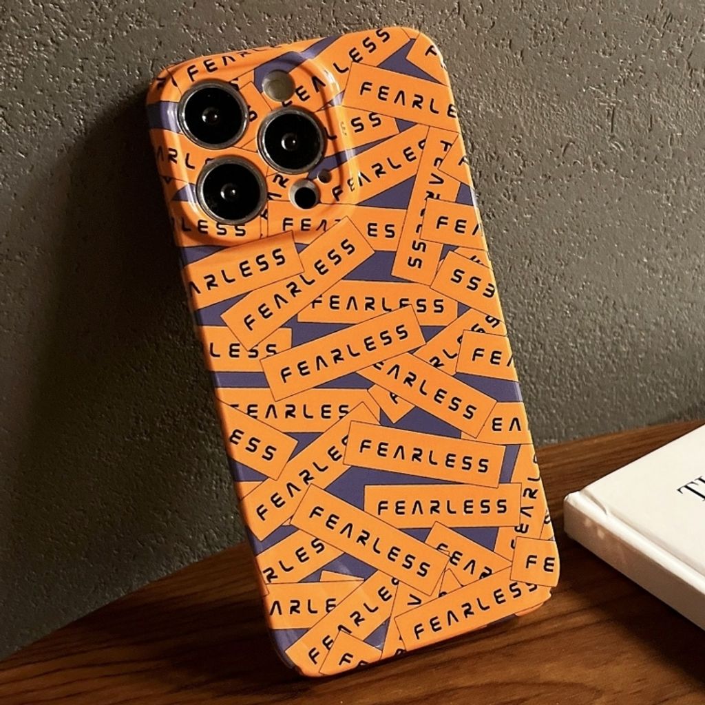 Für iPhone 13 Pro Max Painted Muster Präzise Loch PC Telefon Fall (Orange Label)