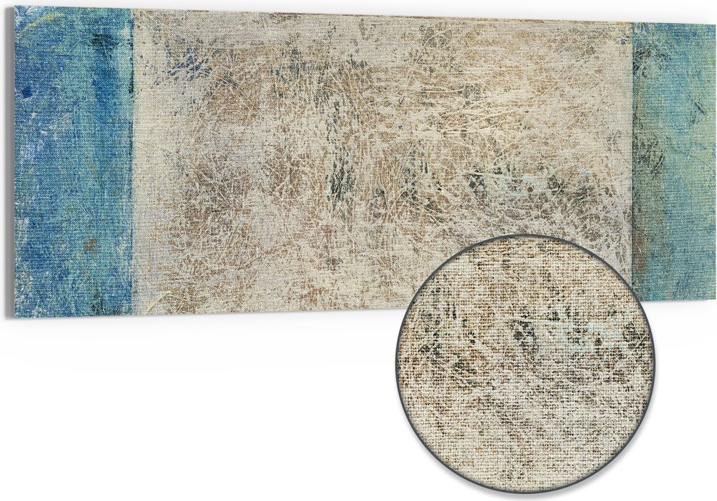 DEQORI Hybrid Leinwand Bild 125x50 cm 'Zeitenströme' Wandbild Glas flach modern