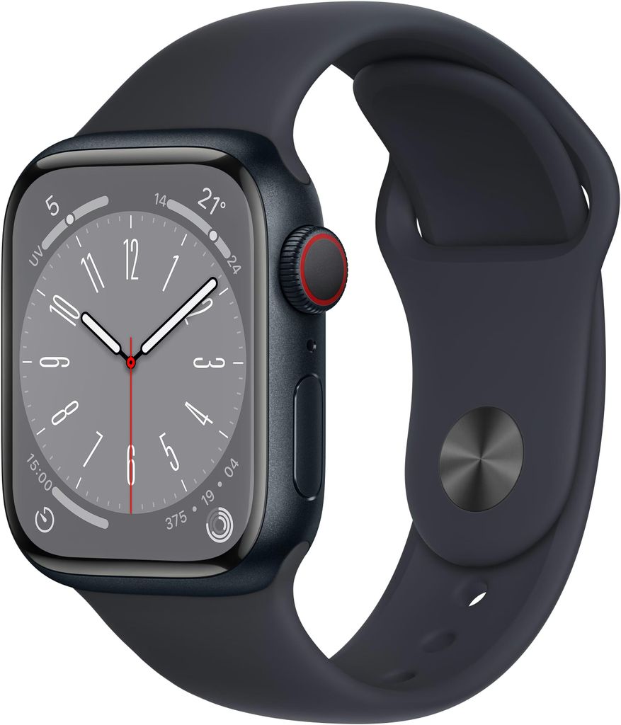 Apple Watch 8 Cell 41mm Alu Midnight/Midnight Sport Band Produktbild 