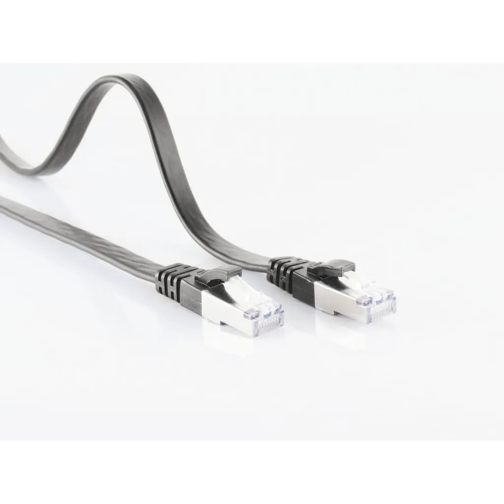 Shiverpeaks BASIC-S Cavo Rete Piatto 7,5m Cat 6A | Bianco/Nero 10Gbps - 4