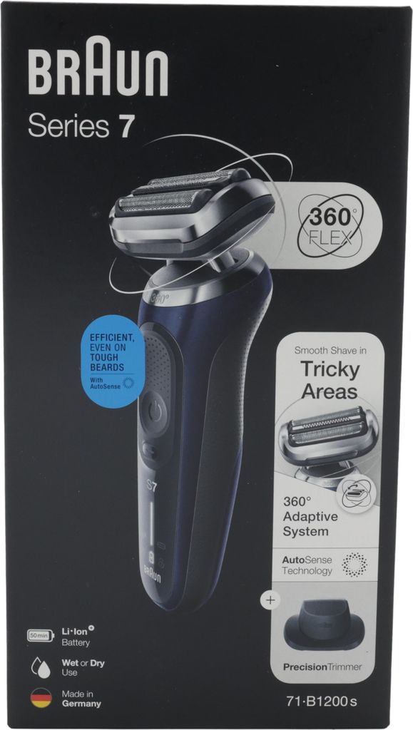 Braun Series 7 71-B1200s, Folienschaber, Blau, 360° Flex, Produktbild 