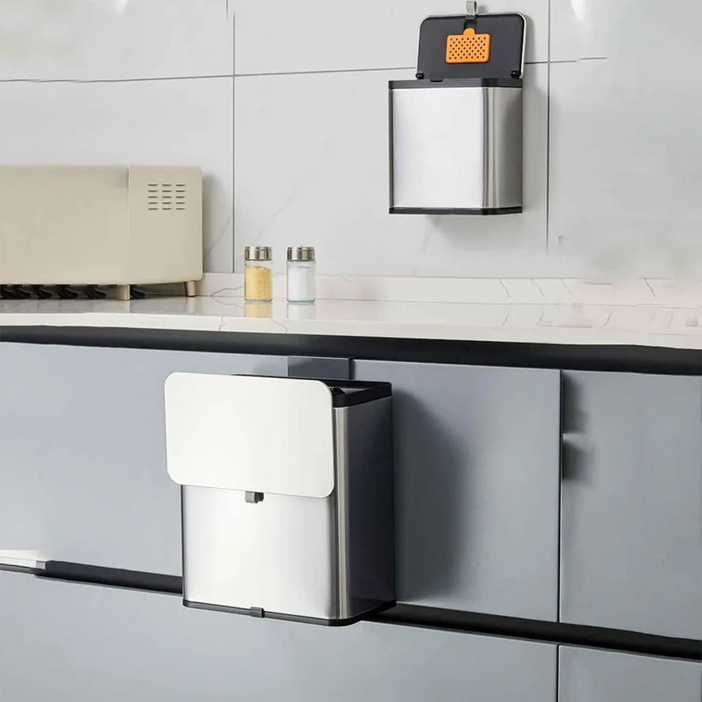 Petite poubelle de salle de bain 3 litres en inox à pédale silencieuse