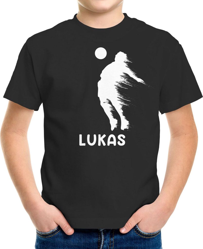 Kinder T-Shirt Jungen Fußball Design personalisiert mit Namen Geschenk für Jungen Printshirt Moonworks