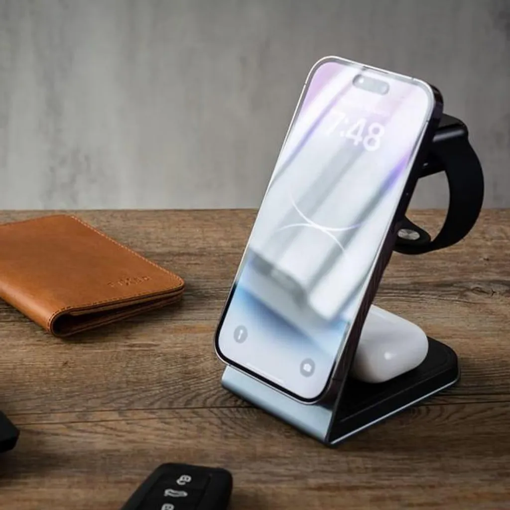 FIXED MagPowerstation ALU Stand 3 in 1: Ricarica Wireless iPhone Apple Watch - 6