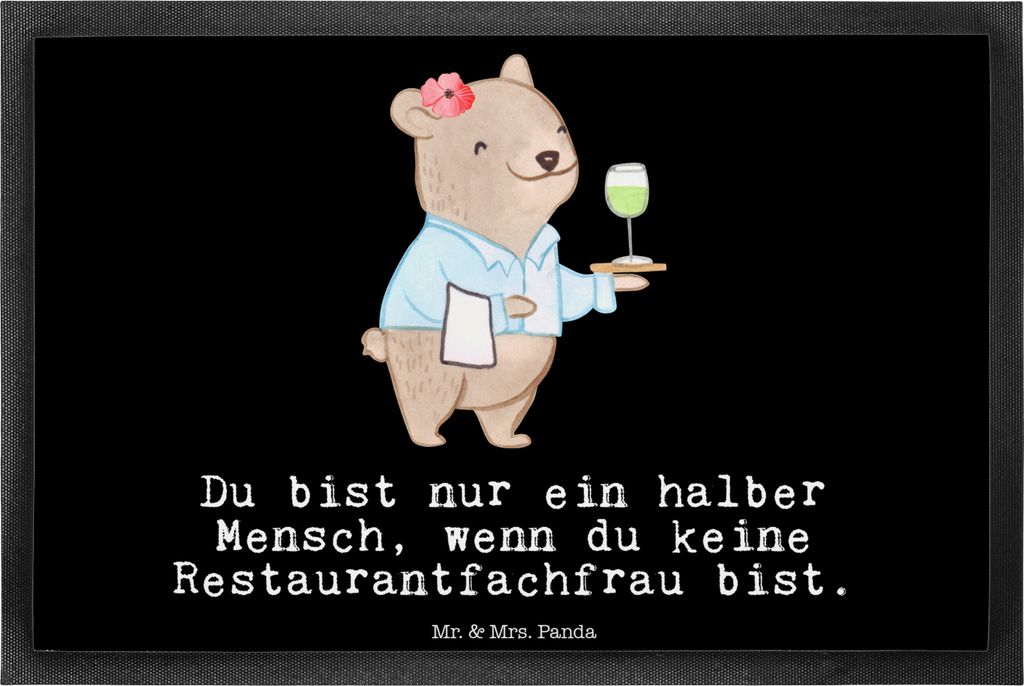 Mr. & Mrs. Panda Schmutzfangmatte Restaurantfachfrau Herz Produktbild 