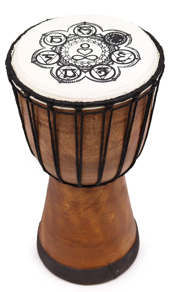 Handgemaakte djembe-trommel met brede klankbodem - 30 cm Productafbeelding 