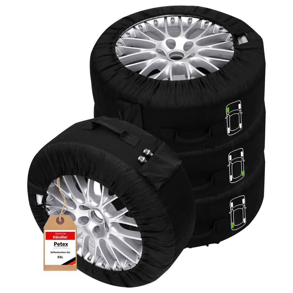 Reifentaschen-Set, 4-tlg, Größe: XXL, für Reifen mit Ø von 736 mm bis 800 mm von PETEX