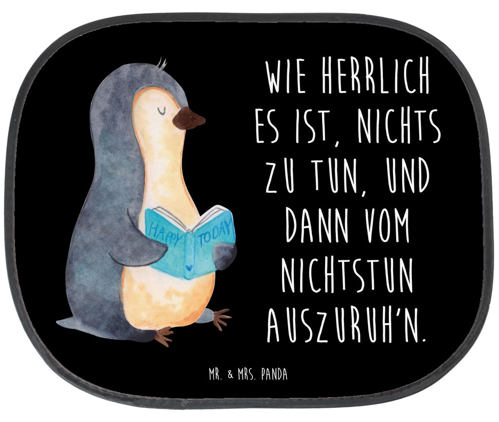 Mr. & Mrs. Panda Sonnenschutz Auto Pinguin Buch - Schwarz - Geschenk, Sonnenblende, Pinguine, Autoscheiben, blendschutz, Ferien, Fenster, Urlaub