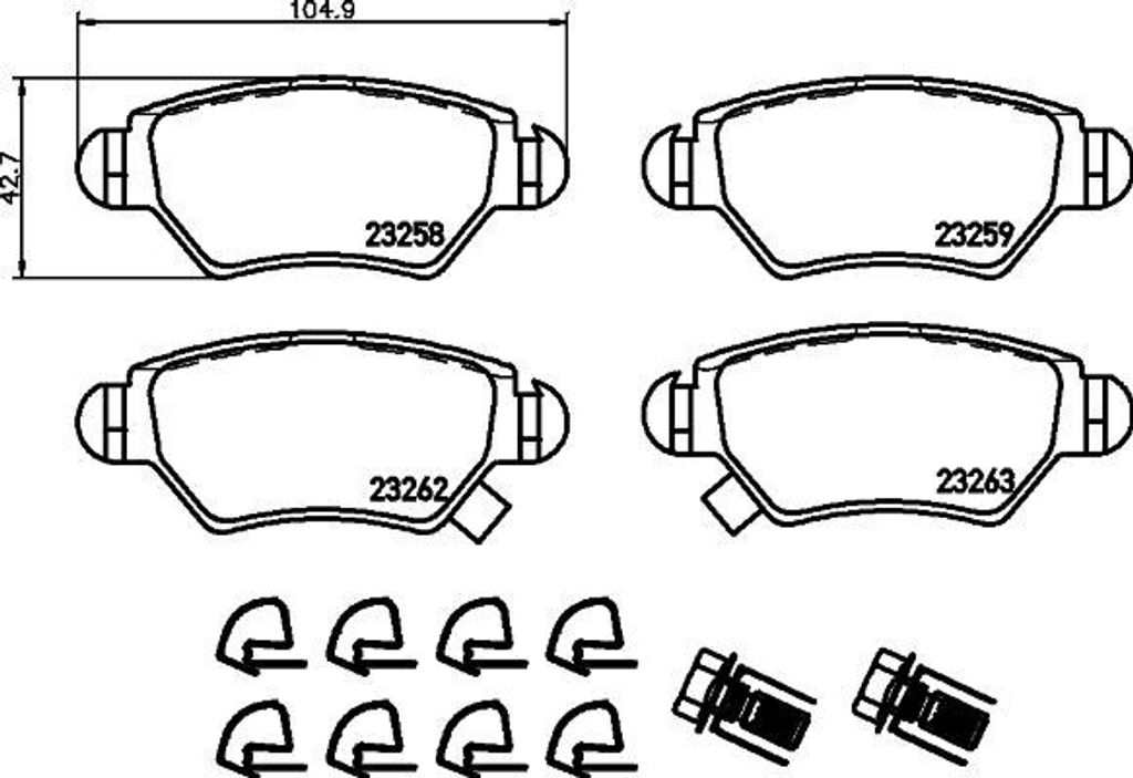 HELLA 8DB 355 019-271 - OE 9195685 Bremsbeläge für Astra G, Zafira A
