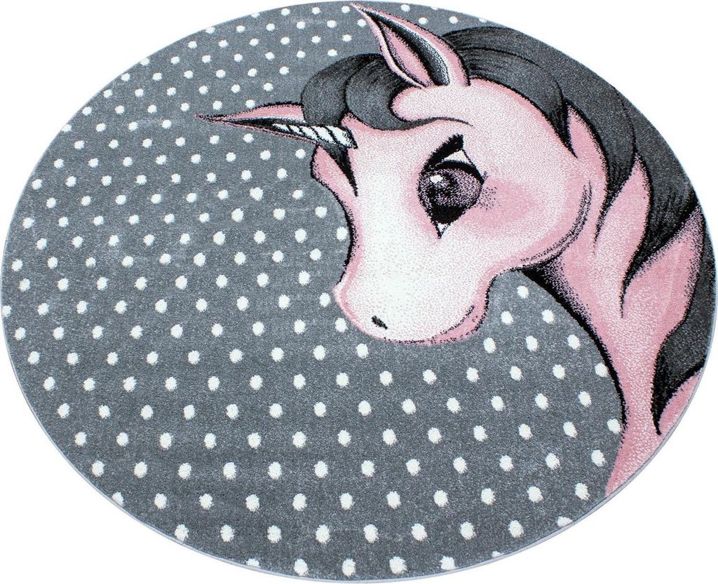 Kinder Teppich KIDS Pink 120 cm Rund