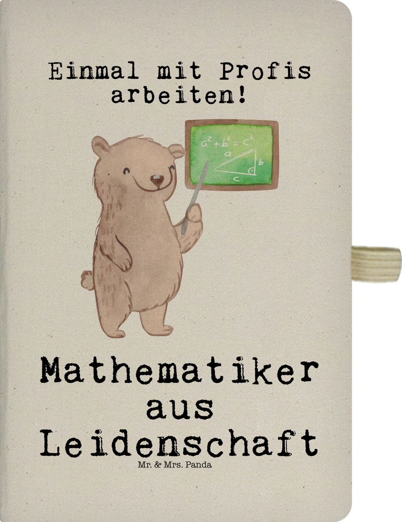 Mr. & Mrs. Panda Kladde Mathematiker Leidenschaft - Transparent - Geschenk, Gebundenes Notizbuch, Bachelor, Lustig, Tagebuch, Journal, Adressbuch, ...