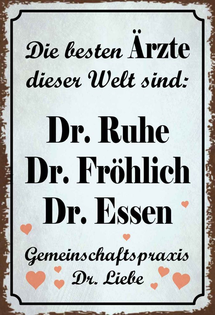 vianmo Holzschild 30x20 cm beste Ärzte Dr. Ruhe Frhöhlich