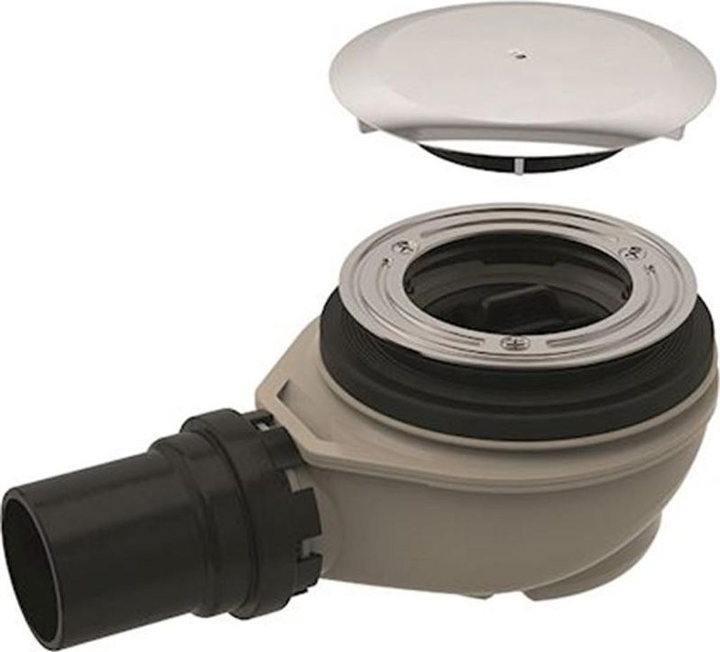 A plumbing fixture, specifically a shower drain assembly, shown against a white background.