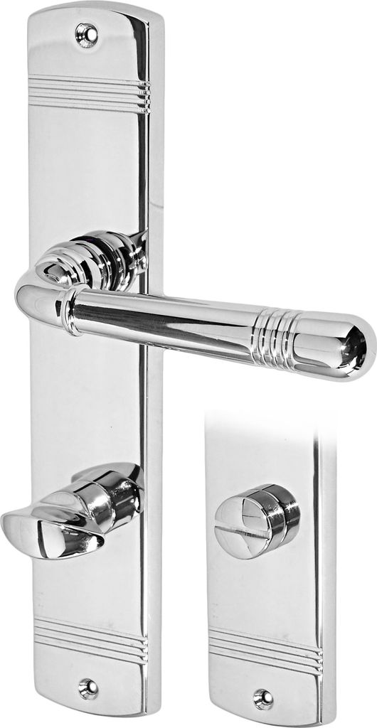 Massiv Messing Türbeschlag Helena Prime LS WC Chrom Türgriffe Türklinke Türdrücker