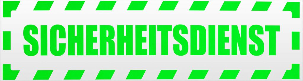 Kiwistar Sicherheitsdienst gestreift Magnetschild Schild magnetisch - 20cm Neongrün - Magnetfolie für Auto PKW Kfz