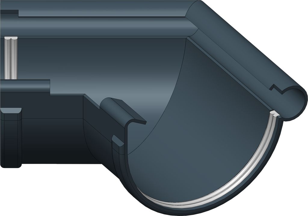 Dachrinne Halbrund 100mm Einzelteile | Außenecke Innenecke Produktbild 