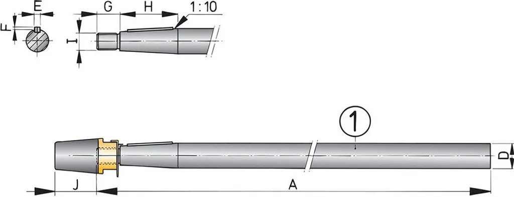 Arbre d'hélice Vetus en acier inoxydable - Longueur 1m Diamètre 25mm