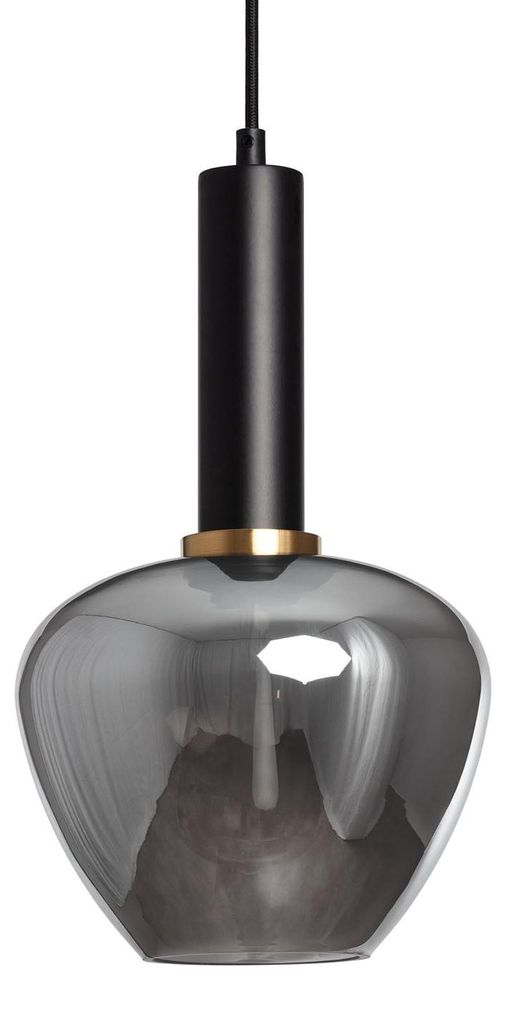 Pendelleuchte Metall und Glas Daira Rauchgrau