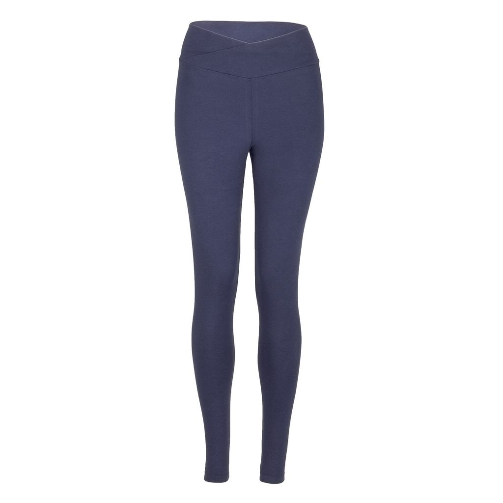 Yamadhi Basic Yoga Leggings Crossed Waist, Baumwolle, Dunkelblau S
