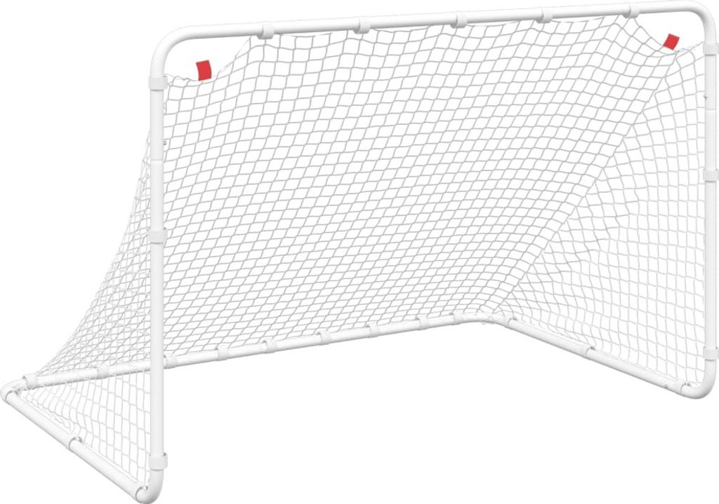 Bramka do piłki nożnej biała 122x81x81 cm stalowa Zdjęcie produktu 