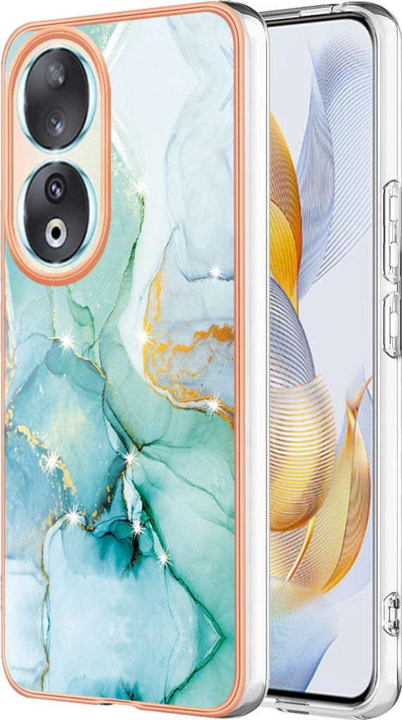Hülle für Honor 90 5G Muster TPU Silikon Stoßdämpfer Bumper Schutzhülle Grün