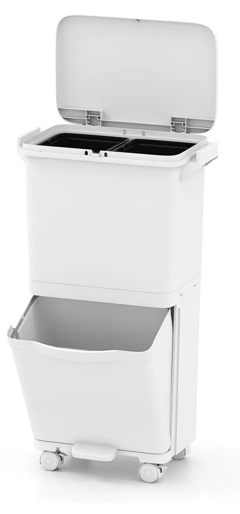 Poubelle tri sélectif anti-odeur 3 bacs 36L : fini le désordre !