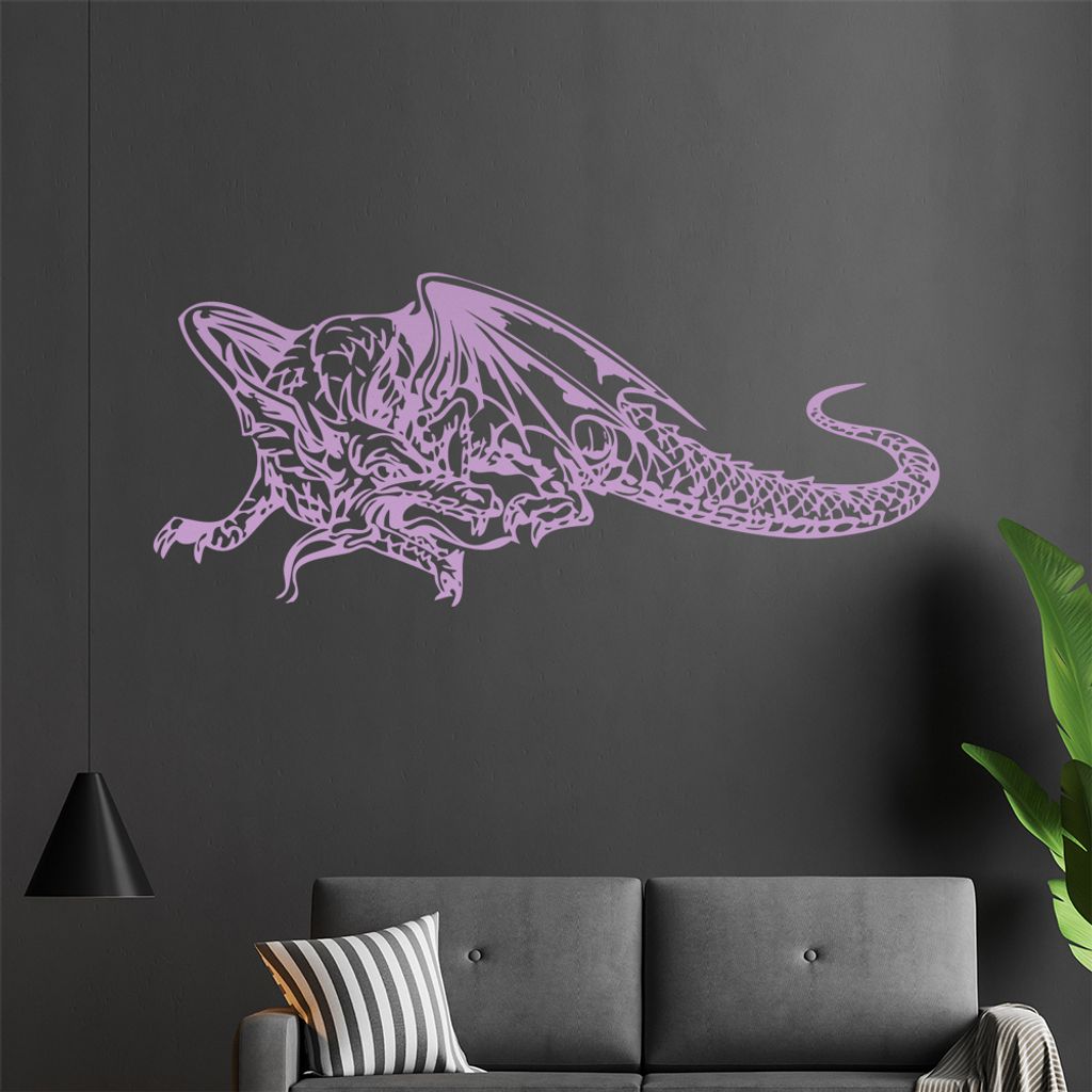 KIWISTAR Drache Wesen Flugdrache Mittelalter Wandtattoo in 6 Größen - Wandaufkleber Wall Sticker - Dekoration, Küche, Wohnzimmer, Schlafzimmer, ...