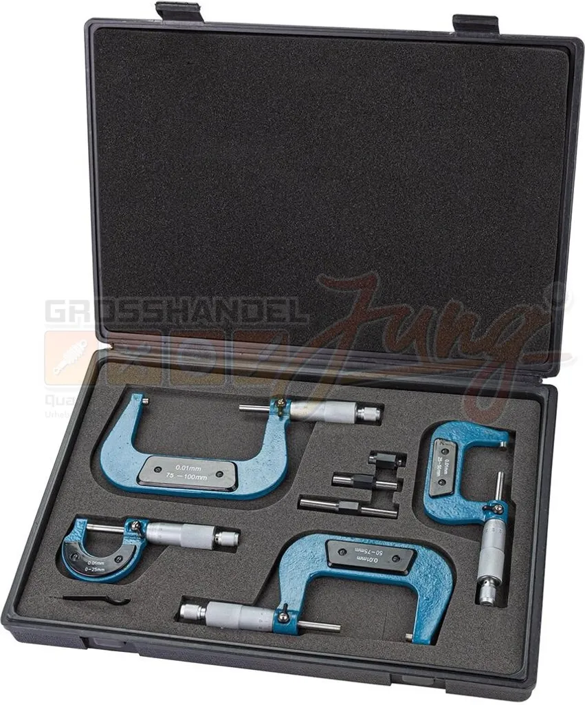 Kit micromètres de précision 4 pièces pour usinage et contrôle qualité