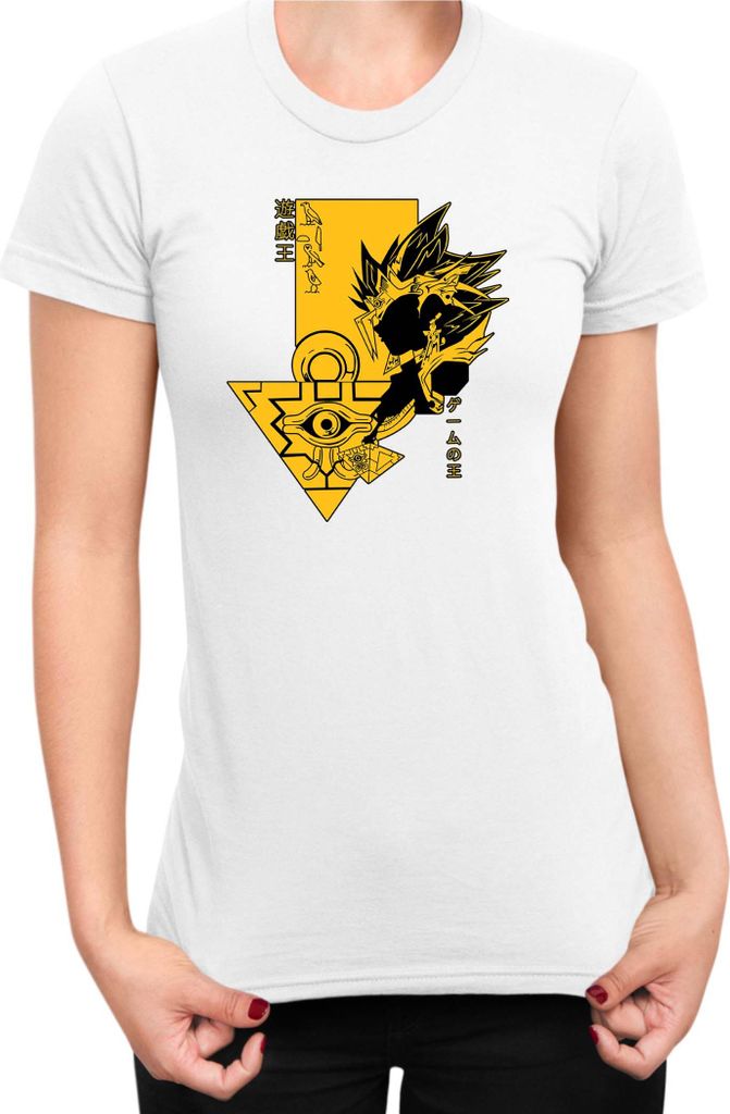 Damen T-Shirt Japan Manga Anime Comics Yu Gi 017, Lady XS / Weiß