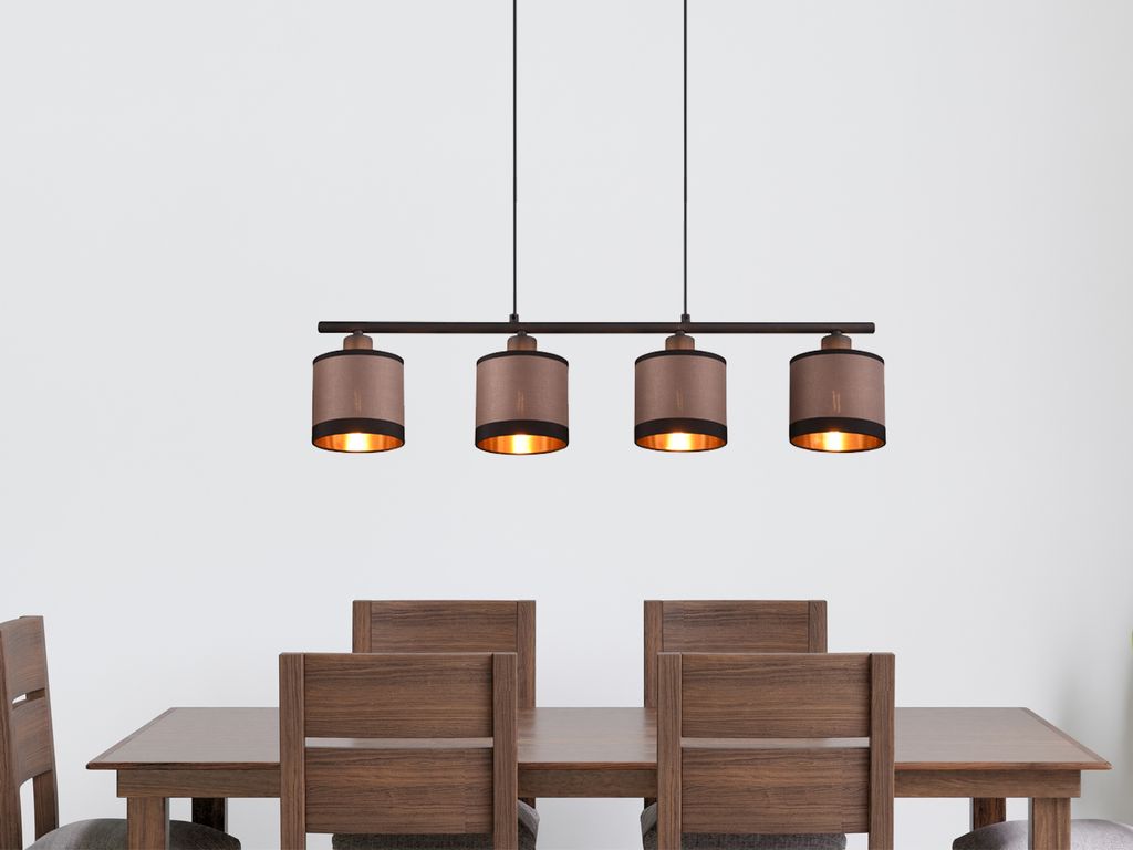 LED Esstischlampe hängend Kochinsel Kücheninsel, Balkenlampe mehrflammig golden