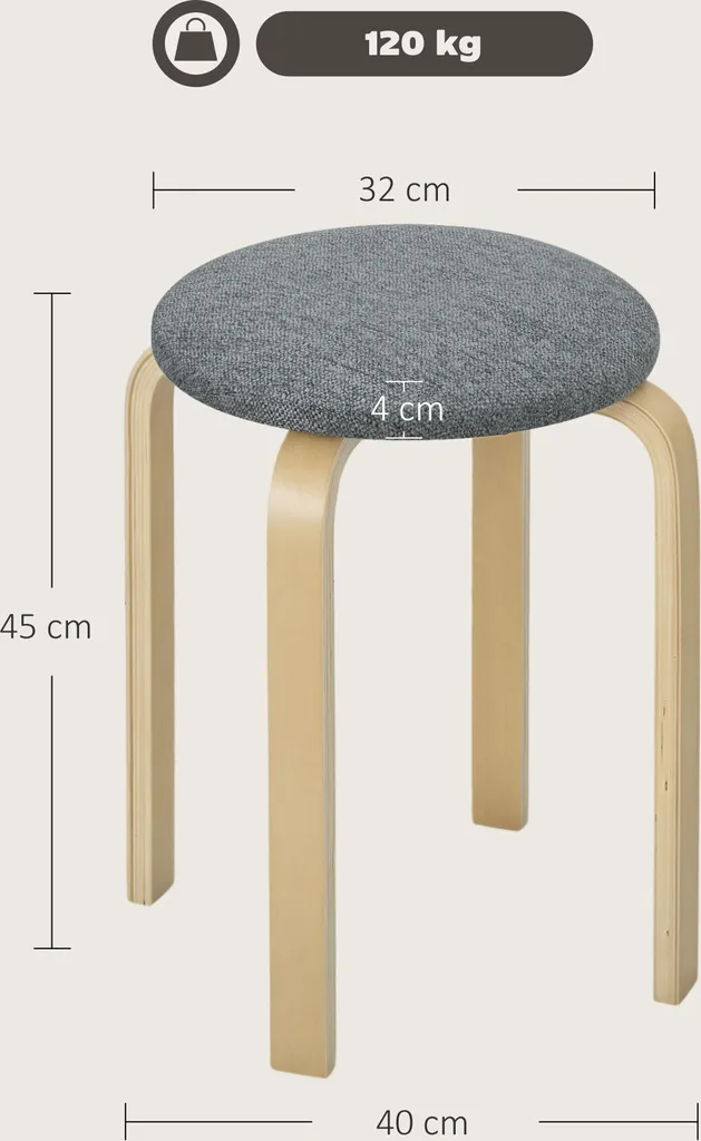 Tabourets Gris sans Dossier, la Solution Gain de Place pour Petits Espaces - 5