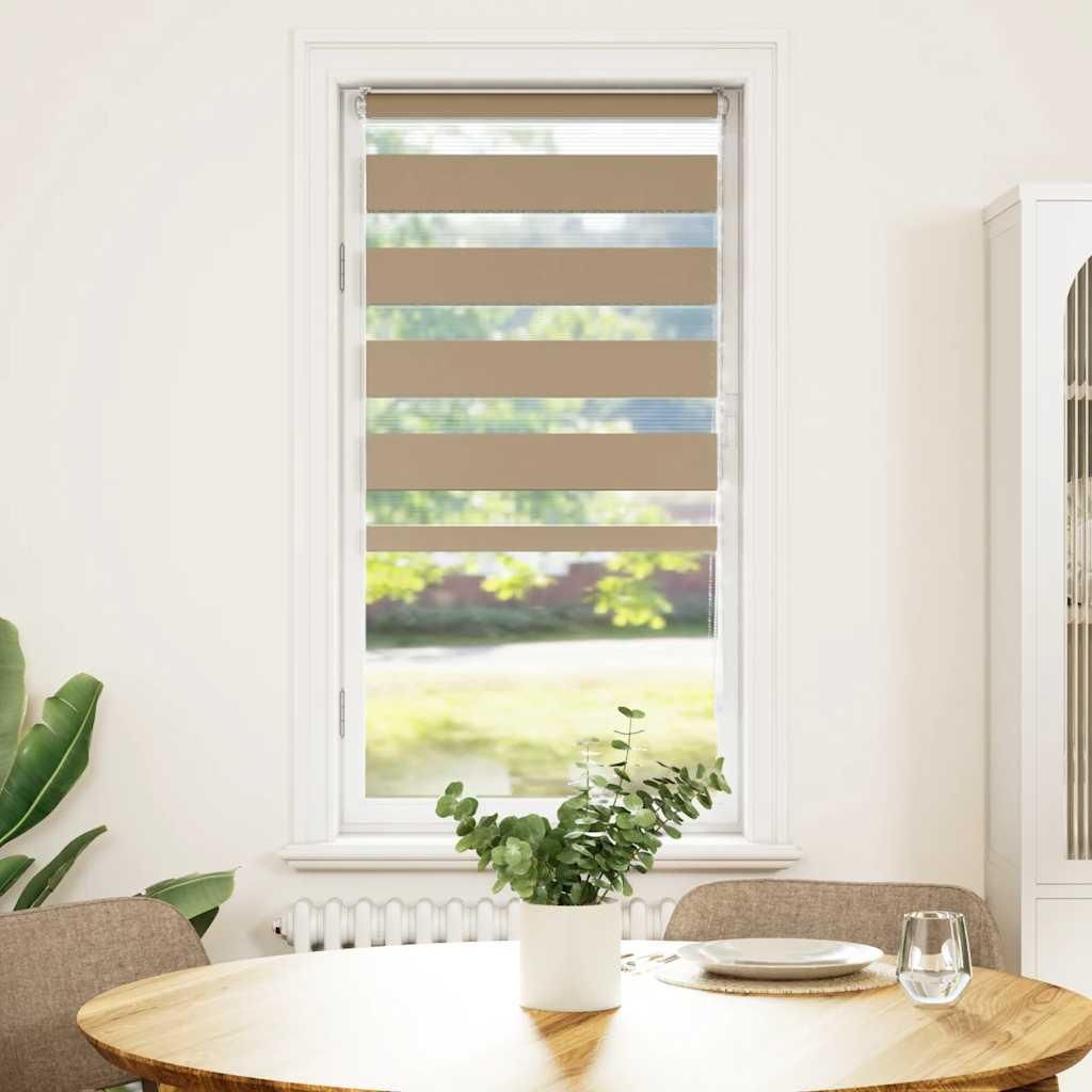 vidaXL Doppelrollo Sandbraun 65x100 cm Stoffbreite 60,9 cm Polyester