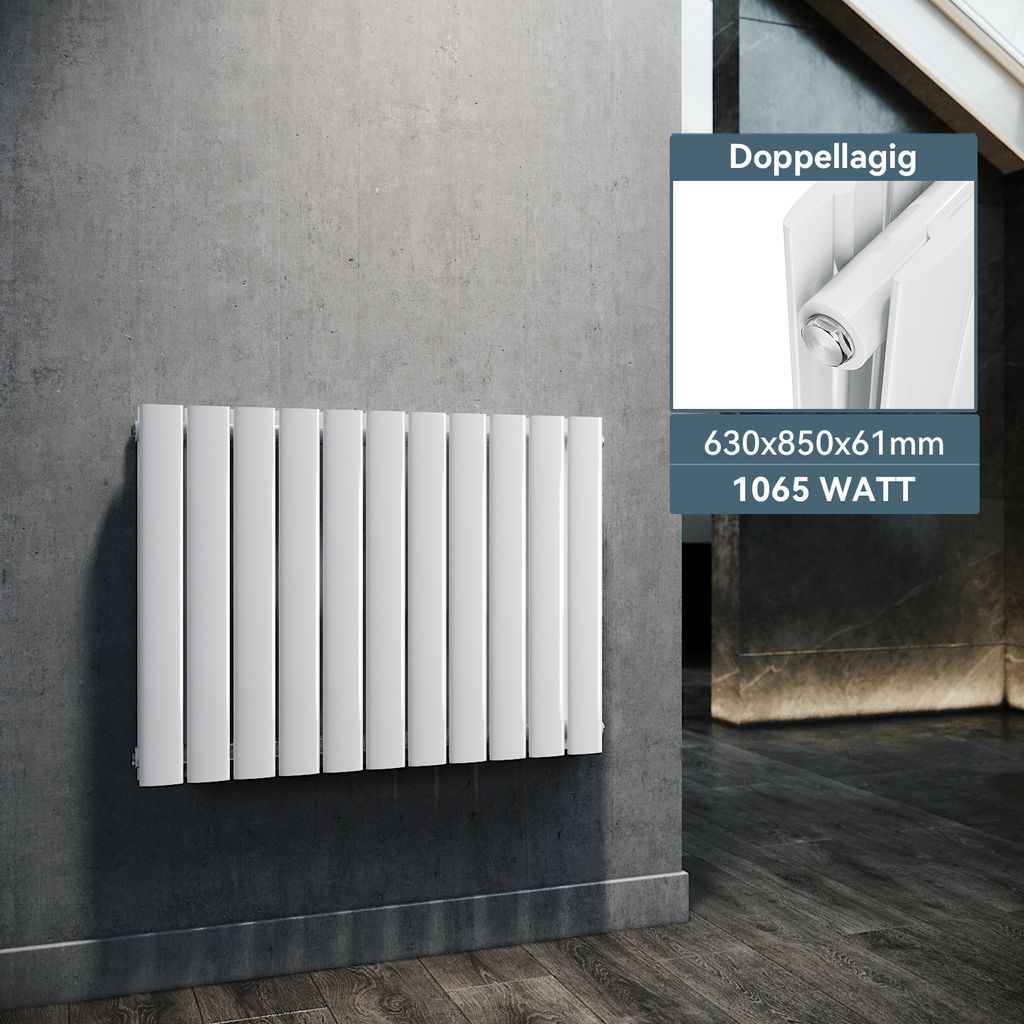 SONNI 630×850mm Biały Dwuwarstwowy grzejnik płytowy Zdjęcie produktu 