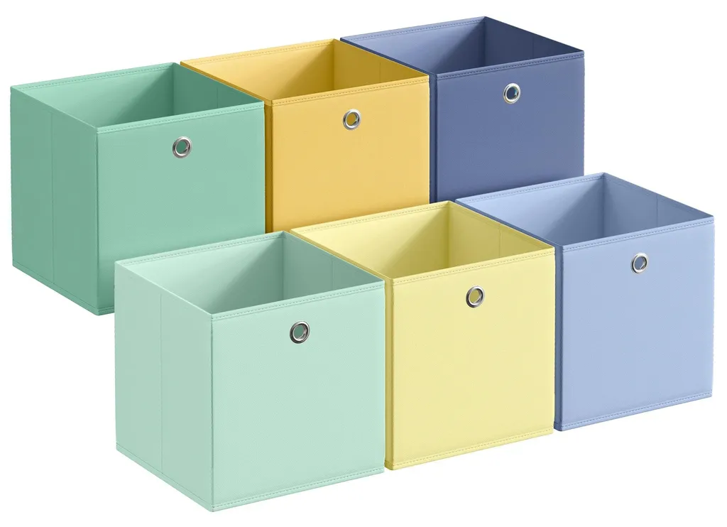 Lot de 6 Boîtes de Rangement Cubes 33x33x33 cm en Tissu Inodore Pliables