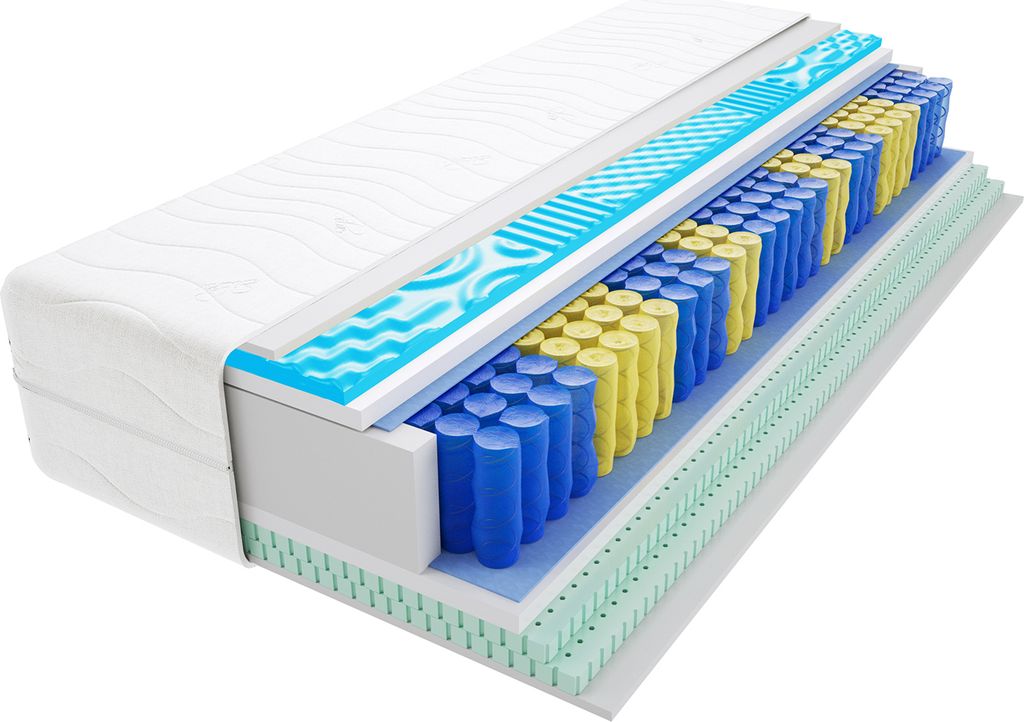 Matratze 85x150 cm Doppelmatratze, H3 Mittelfest Federkernmatratze, Taschenfederkernmatratze 23 cm Hoch Latex Profilierter Visco Memory Hypoallerge...