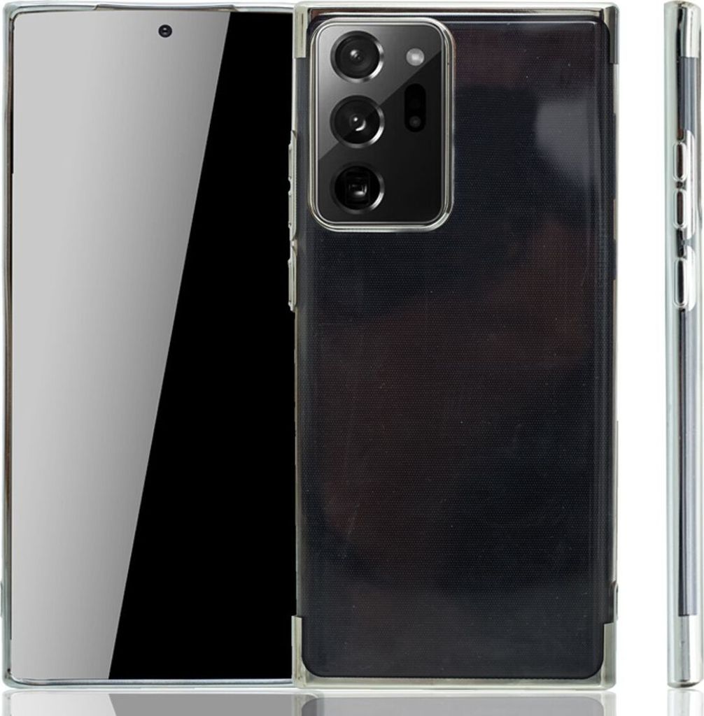 Handyhülle für Samsung Galaxy Note 20 Ultra Silber - Clear - TPU Silikon Case Backcover Schutzhülle in Transparent Silber