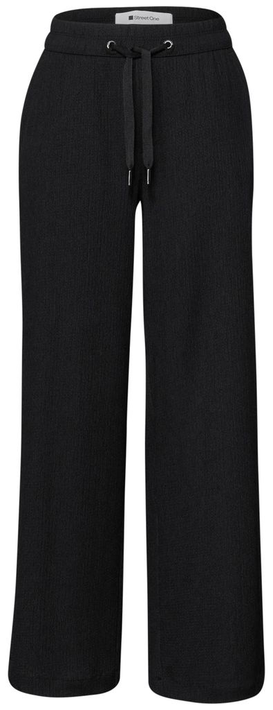 Street One LTD QR Wide Leg crinkle crash Black 38/30 Produktbild 