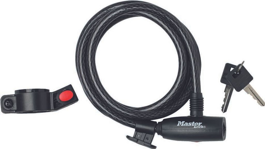Master Lock Kabelschloss 8232 10 Schwarz 10 mm x 1800 mm - sicheres Fahrradsc...