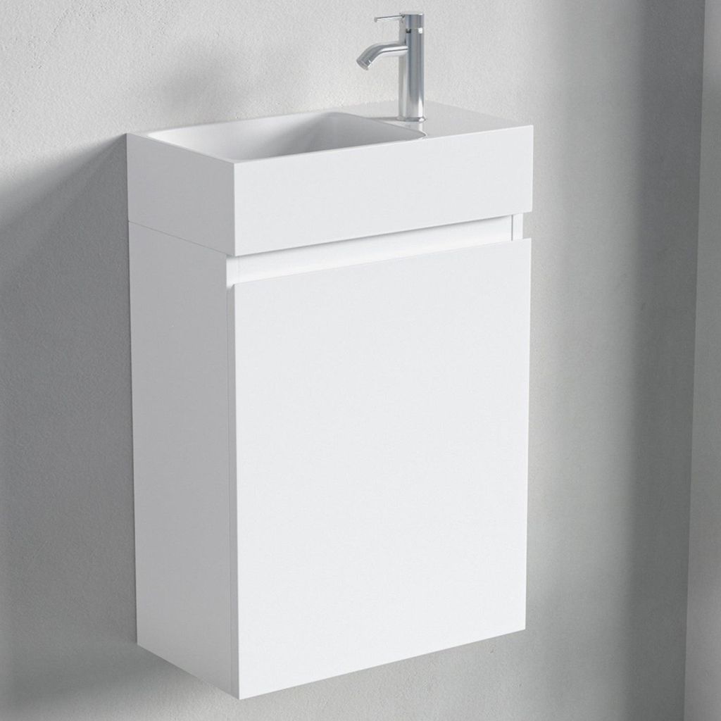 LOMAZOO Toilettenmöbel glänzend Weiß - Wc Möbel - 40x22x60 Produktbild 