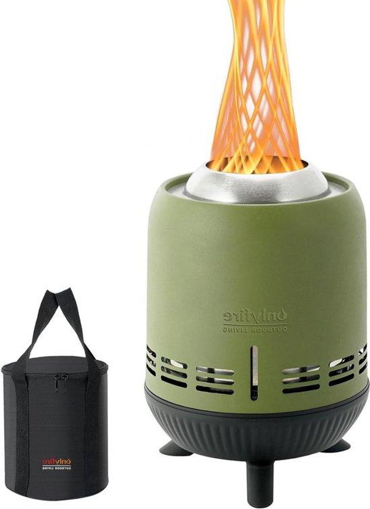 Kleiner Edelstahl Feuerkamin 15x24cm Grün für Balkon Camping