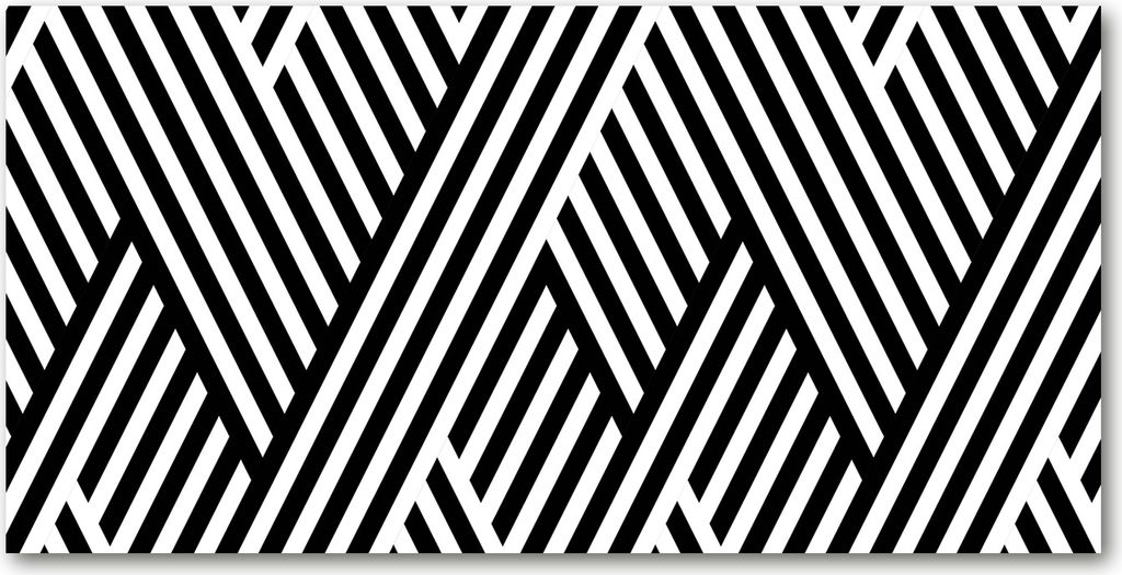 Tulup Glas-Bild -140x70- Wandkunst Dekorative Wand für Küche & Wohnzimmer - Sonstige - Geometrische Figuren - Schwarzweiß